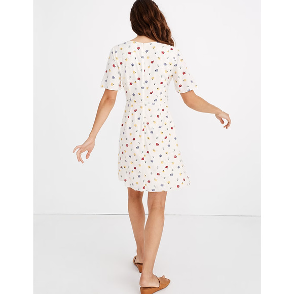 Madewell Orchard Flutter-Sleeve Dress in Confetti Floral Size 8 - Picture 9 of 9
